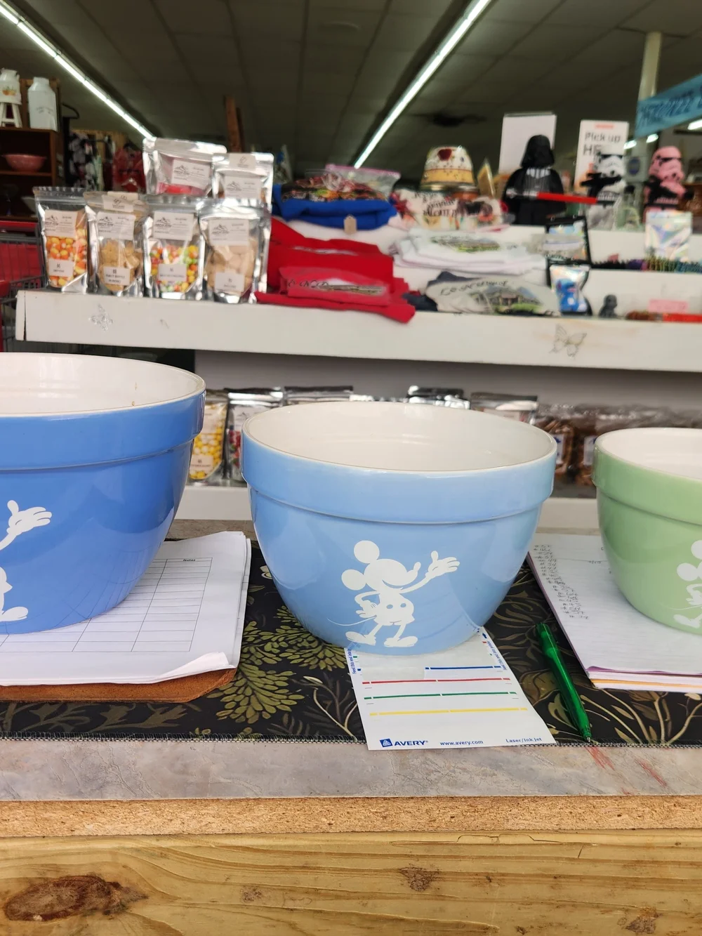 Blue / Green Mickey Mouse Ceramic Bowl Set